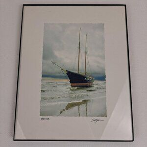 "Shipwreck" Print Black Frame Signed by Artist Scott Griswold